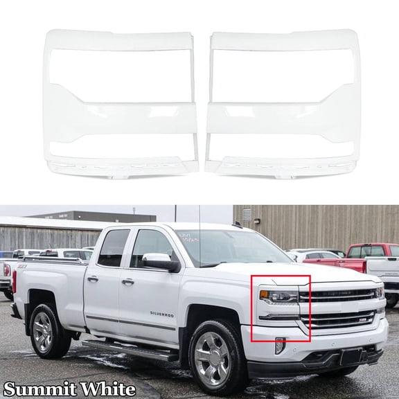 MAGICKIT 84548104 For Chevrolet Silverado 1500 Headlight Trim Bezel Summit White 2016-2018