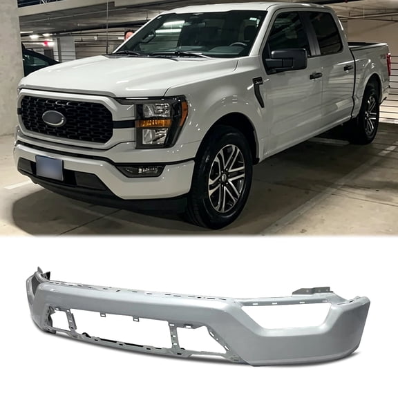 MAGICKIT Avalanche Grey For 2021-2023 Ford F150 F-150 XL Front Bumper W/O Sensor Holes
