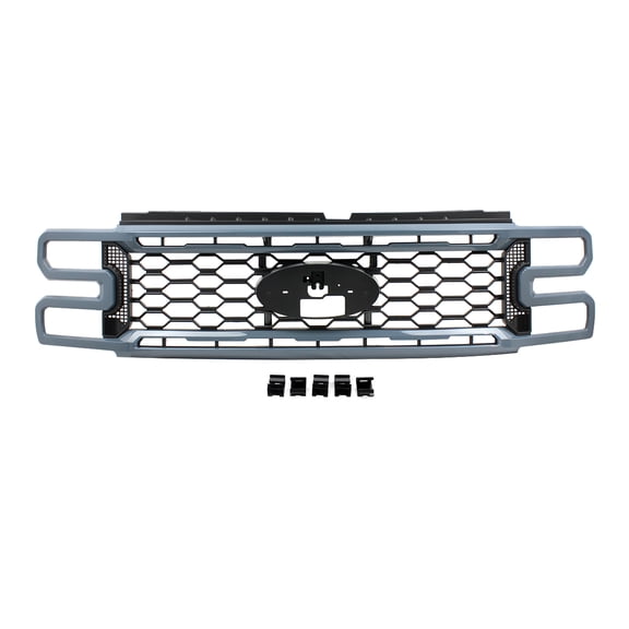 MAGICKIT Azure Gray Ftont Grille Honeycomb Mesh Fits 2023-2026 Ford F350 F450 F250 Super Duty,No Emblem