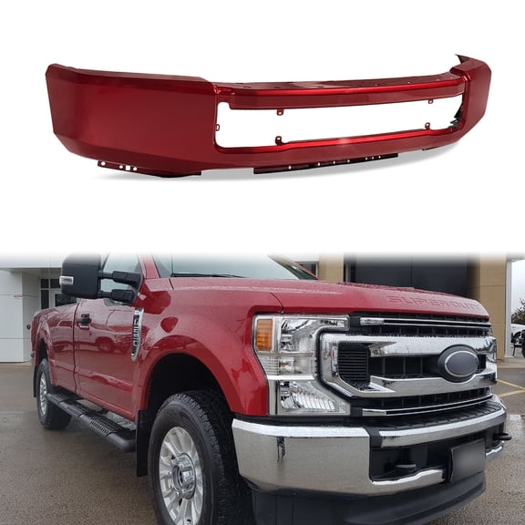 MAGICKIT D4 Rapid Red Steel Front Bumper Face Bar for 2020 2021 2022 Ford F250 F350 Super Duty