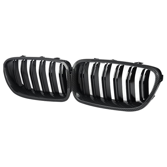 MAGICKIT Dual Slats Front Kidney Grill Grille Carbon Fiber Look For BMW F10 F11 M5 2010-2016