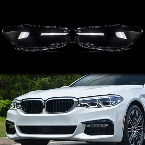 MAGICKIT For BMW 5 Series G30 G31 2017-2020 Left + Right Headlight Lens Lamp Cover