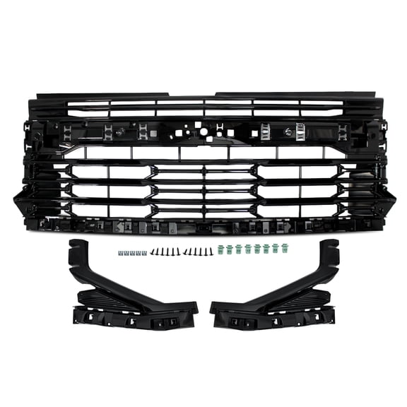 MAGICKIT Gloss Black Front Bumper Grill RST Style For 2025 2026 Chevrolet Tahoe/Suburban