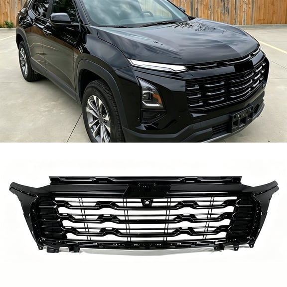 MAGICKIT Gloss Black Grill For 2025-2026 Chevy Chevrolet Equinox LT Front Bumper Grille