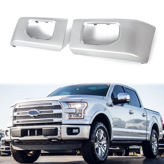 MAGICKIT Ingot Silver Front Bumper End Cover For 2015 2016 2017 Ford F-150 F150