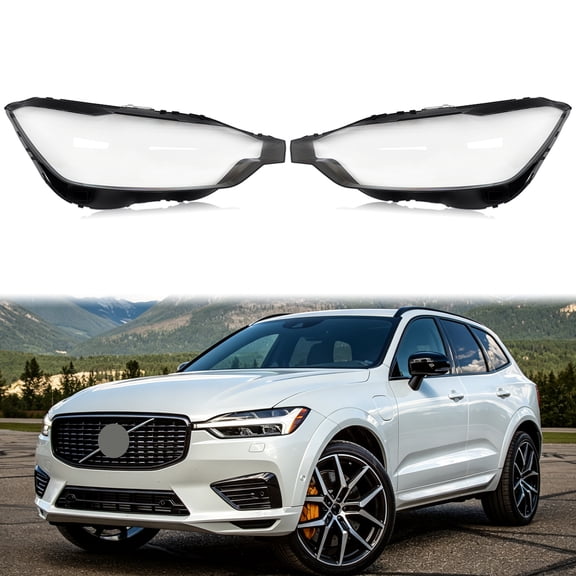 MAGICKIT Left+Right Headlight Headlamp Clear Lens Auto Shell Cover For Volvo XC60 2017-2021