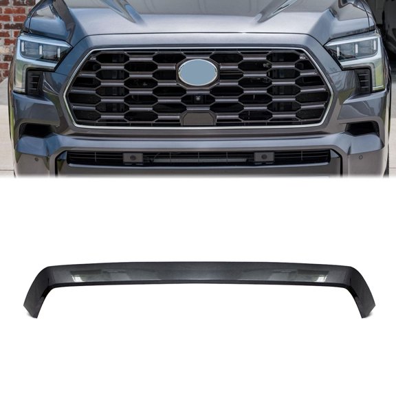 MAGICKIT Magnetic Gray Front Grille Upper Molding Trim For Toyota Sequoia 2023-26