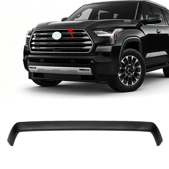 MAGICKIT Matte Black Front Upper Grille Molding Trim For 2023-2026 Toyota Sequoia