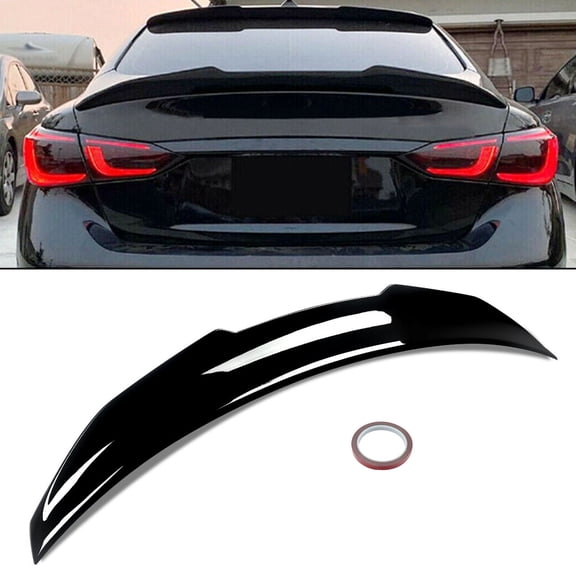 MAGICKIT PSM Style High Kick Duckbill Trunk Spoiler For Infiniti Q50 Sedan 2014-2022 Glossy Black