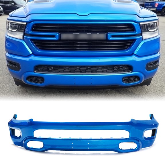 MAGICKIT Painted Hydro Blue Front Bumper Cover Face Bar Steel Fits For 2019-2024 Ram 1500