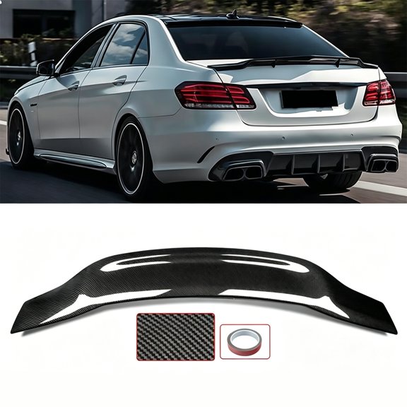 MAGICKIT R Style Carbon Look ABS For Mercedes Benz W212 E350 E550 2010-2016 Rear Spoiler