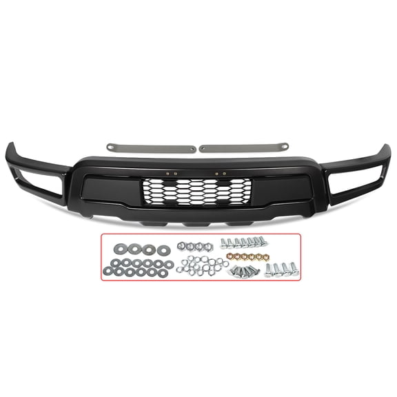MAGICKIT Raptor Style Gray Steel Front Bumper Face Bar W/O LED Light Fits Ford F150 F-150 2021-2023