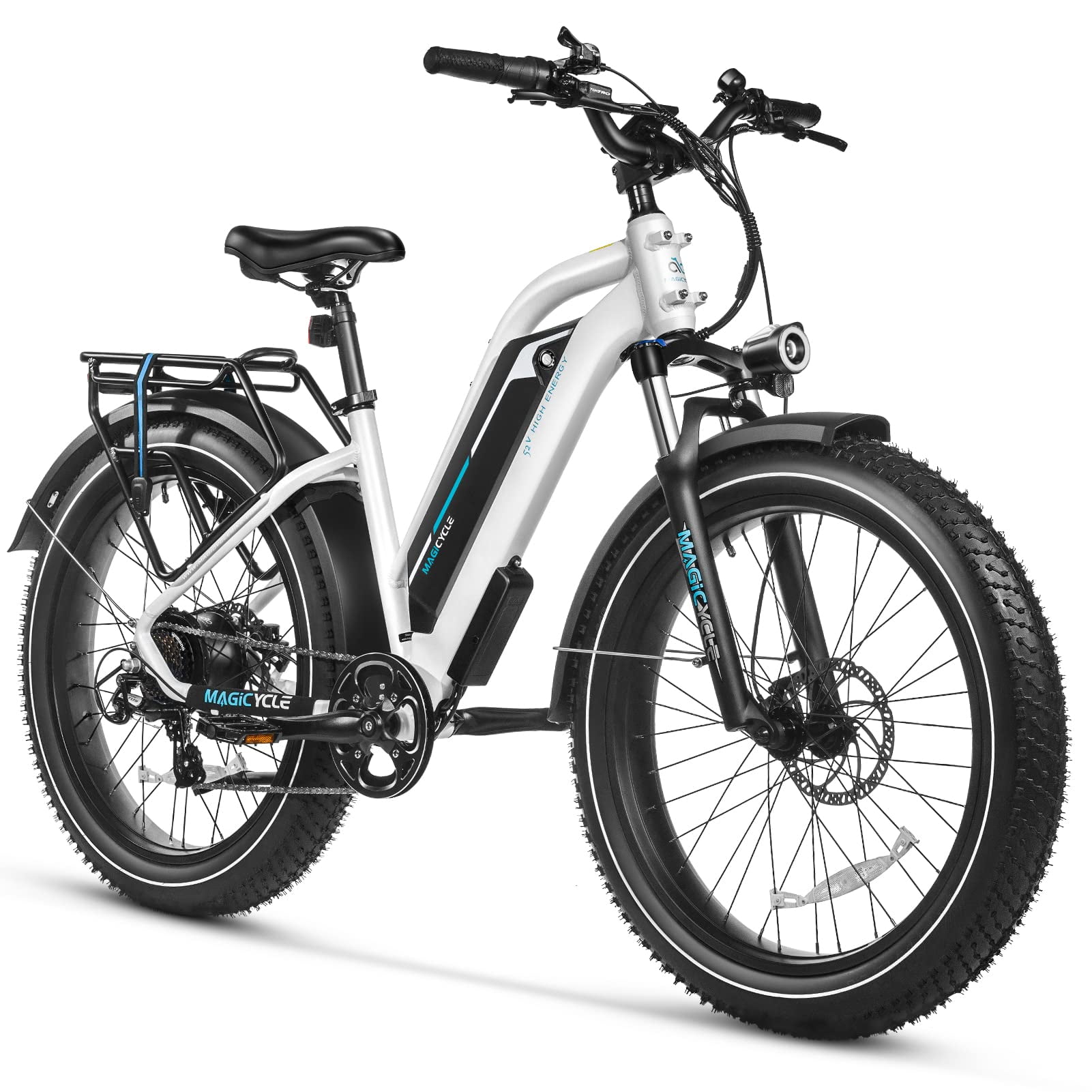MAGICYCLE Cruiser 750W Electric Bike for Adults 52V 15AH E Bike 26" Fat