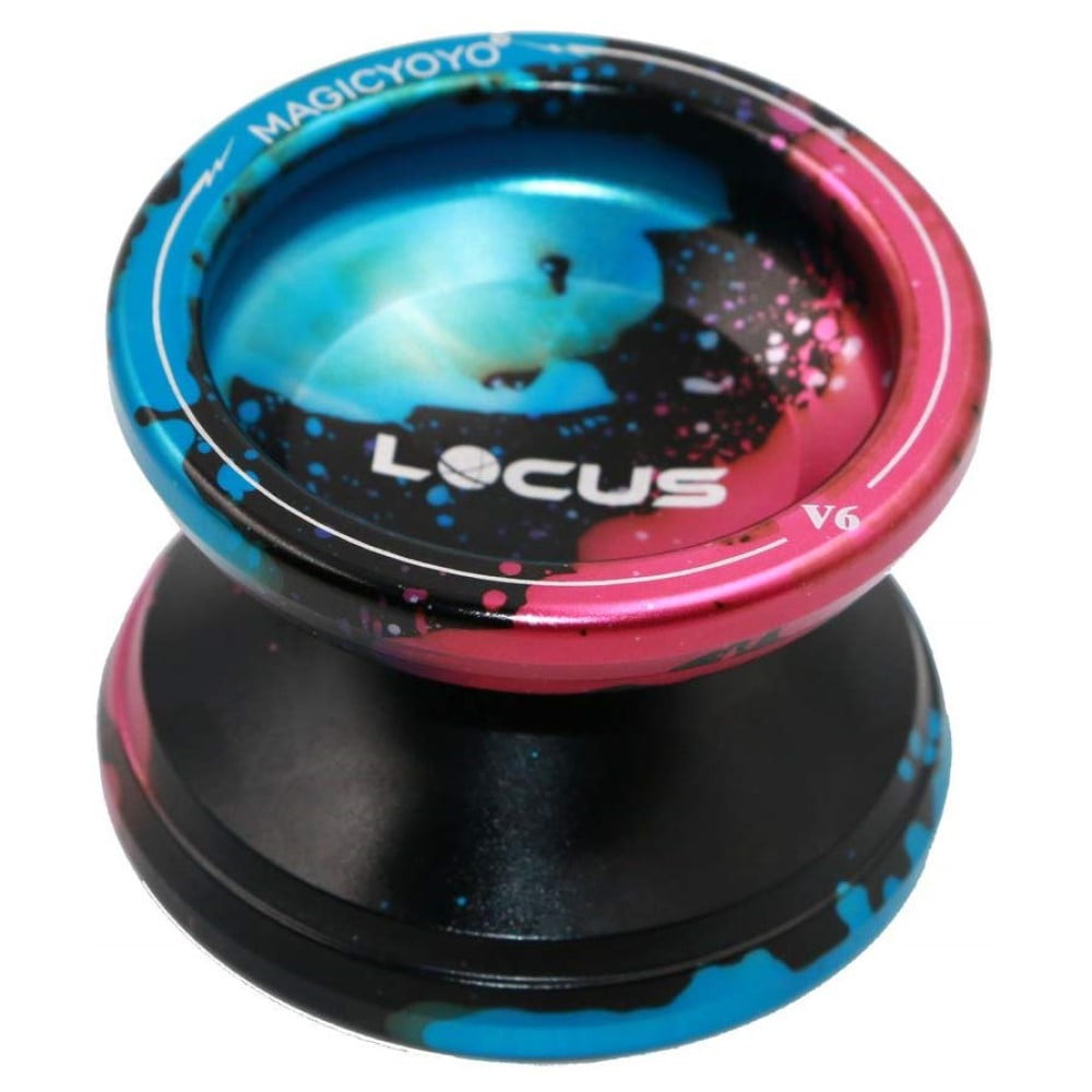 MAGICYOYO Locus V6 Yo-Yo - Aluminum Responsive YoYo - Great for Beginners (Black Pink Blue)