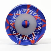 MAGICYOYO Locus V6S Yo-Yo - Aluminum Responsive / Unresponsive Fingerspin YoYo Dark Blue with Red Splash