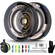MAGICYOYO Professional Responsive Yoyo K2 Crystal Black, Durable Plastic Yo-Yo with 12 Yoyo Strings