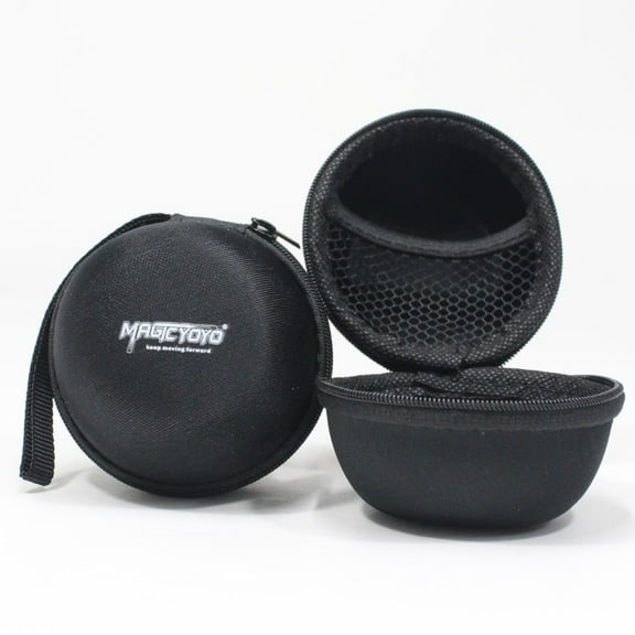 MAGICYOYO Structured Yo-Yo Case Zippered - Holds 1 YoYo - Water Resistant! Sold Individually (Black w/ Black Zipper)