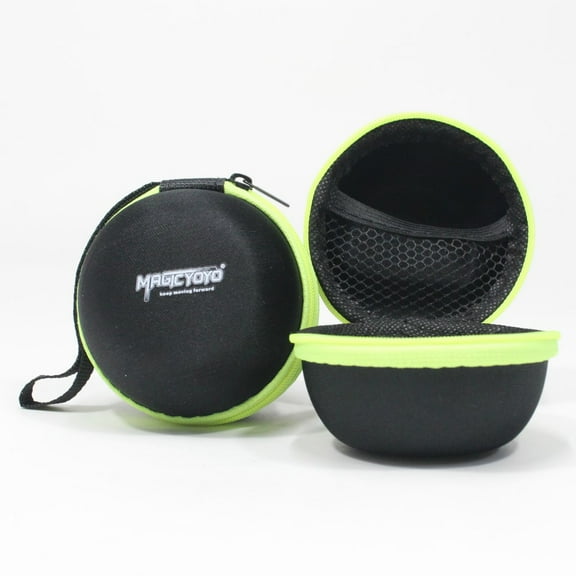 MAGICYOYO Structured Yo-Yo Case Zippered - Holds 1 YoYo - Water Resistant! Sold Individually (Black w/ Yellow Zipper)