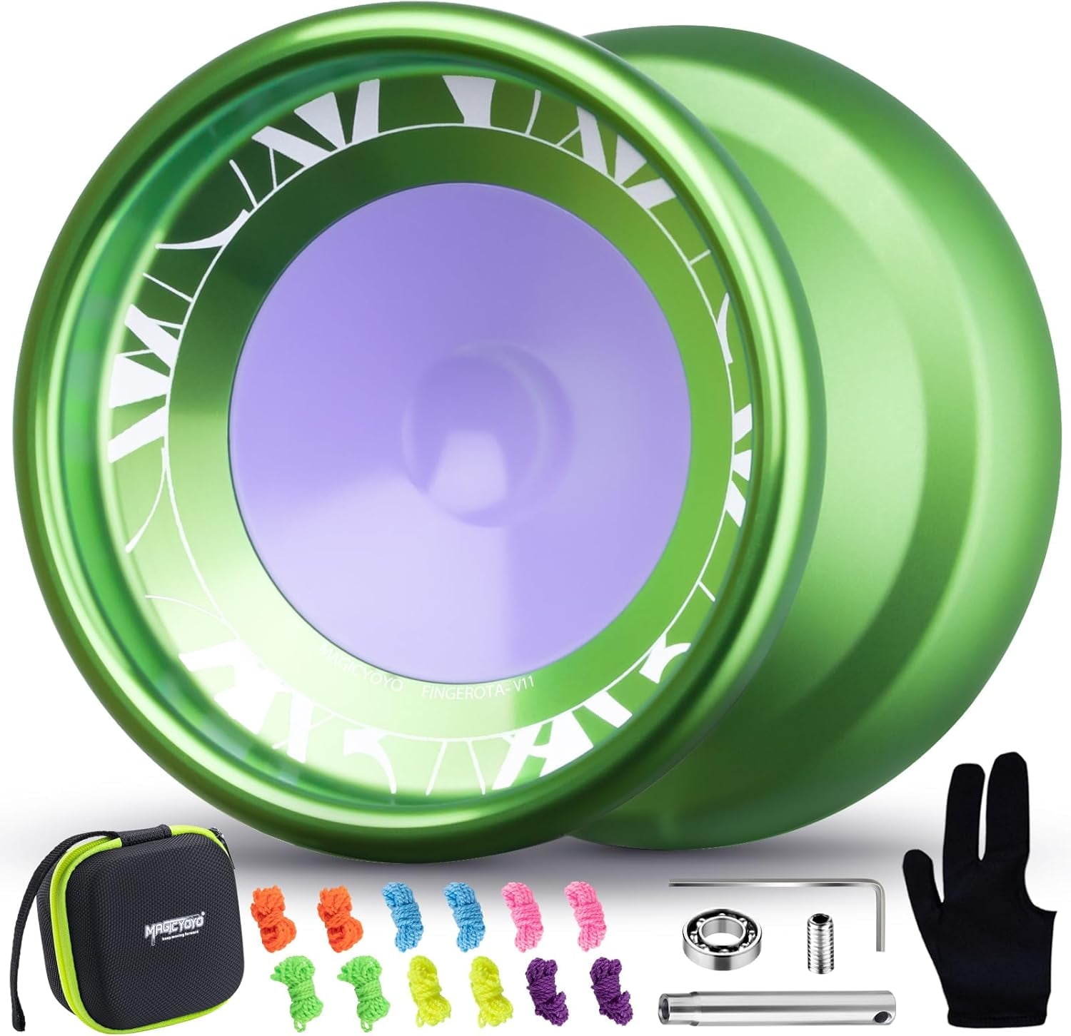 MAGICYOYO V11 Green Finger Spin Yoyo -Pofessional Dual Purpose
