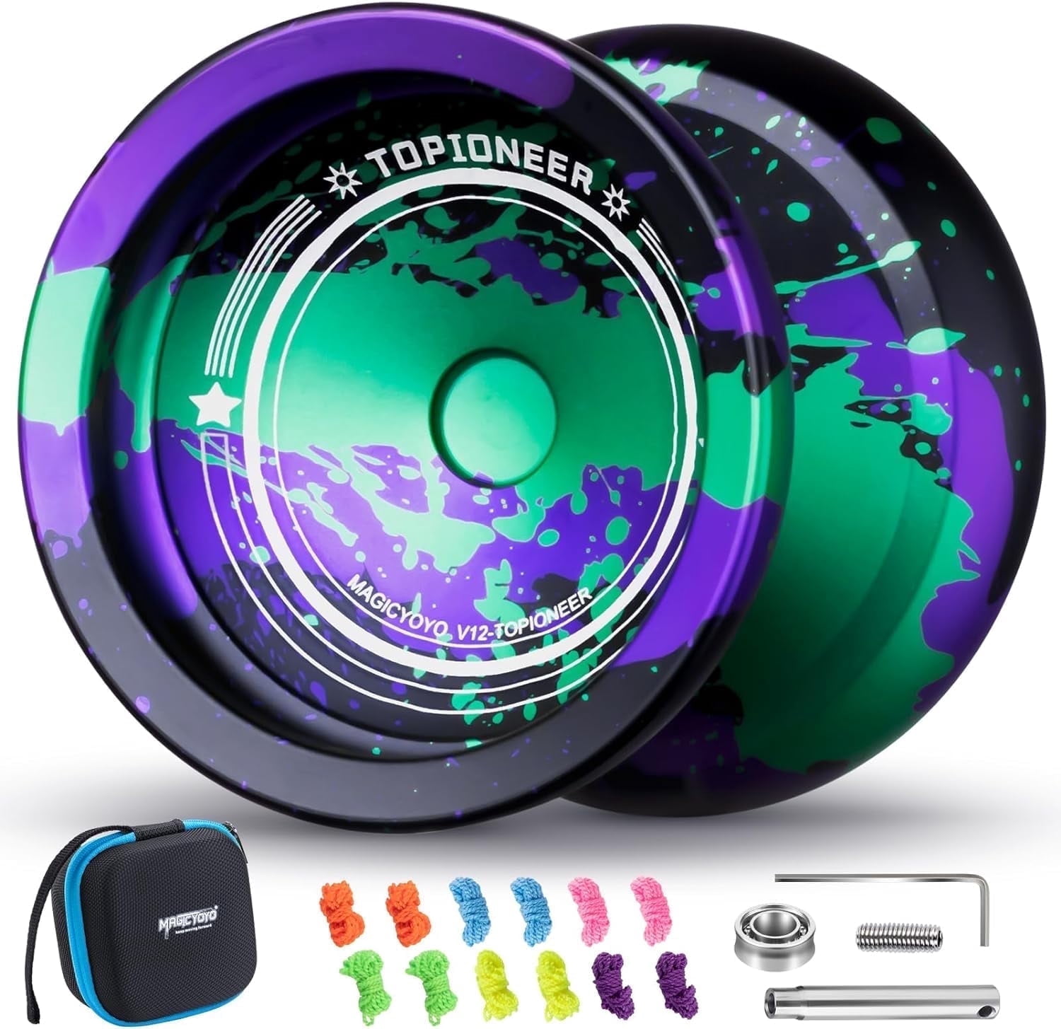 YOYO MAGICYOYO V12 Black Green Purple, Finger Spin Yoyo Professional