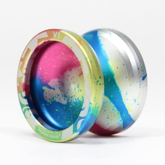 MAGICYOYO V3 Yo-Yo -Beginner to Advanced Aluminum YoYo - Includes Extra Accessory Pack (Rainbow Acid Wash)
