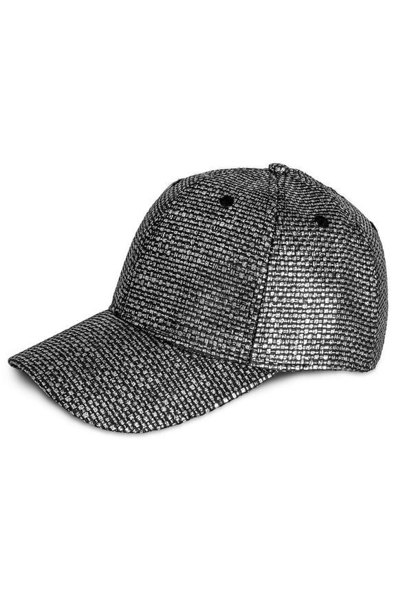 PAPER STRAW METALLIC BASEBALL CAP