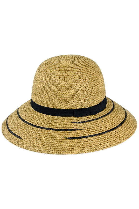 WOMEN'S PAPER STRAW BUCKET SUN HAT
