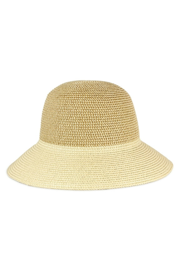 WOMEN'S STRAW BUCKET SUN HAT