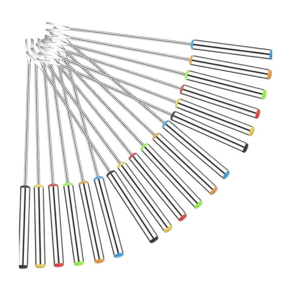 MAGIDEAL 18Pcs Hot Dog Forks Campfire Skewers Hot Pot Forks Toasting Forks Barbecue Forks