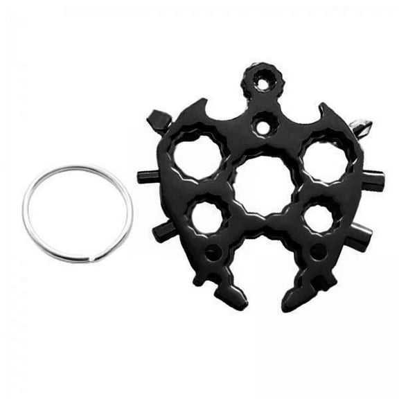 MAGIDEAL 2x20 In 1 Multi Tool Portable Snowflake Key Chain Screwdriver Black