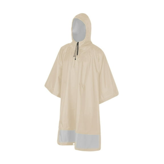 MAGIDEAL 3 in 1 Hooded Rain Poncho Rain Coat Men Women Waterproof Pullover Rain Cover Rain Jacket Raincoat for Hiking Camping Climbing Khaki