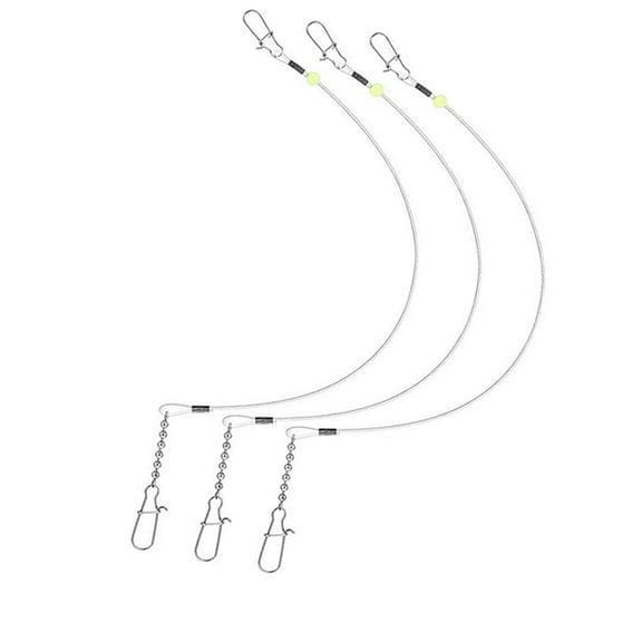 MAGIDEAL 3Pcs Fishing Leaders Equipment Versatile Wire Leader Lures Tackle water Rigs 24inch