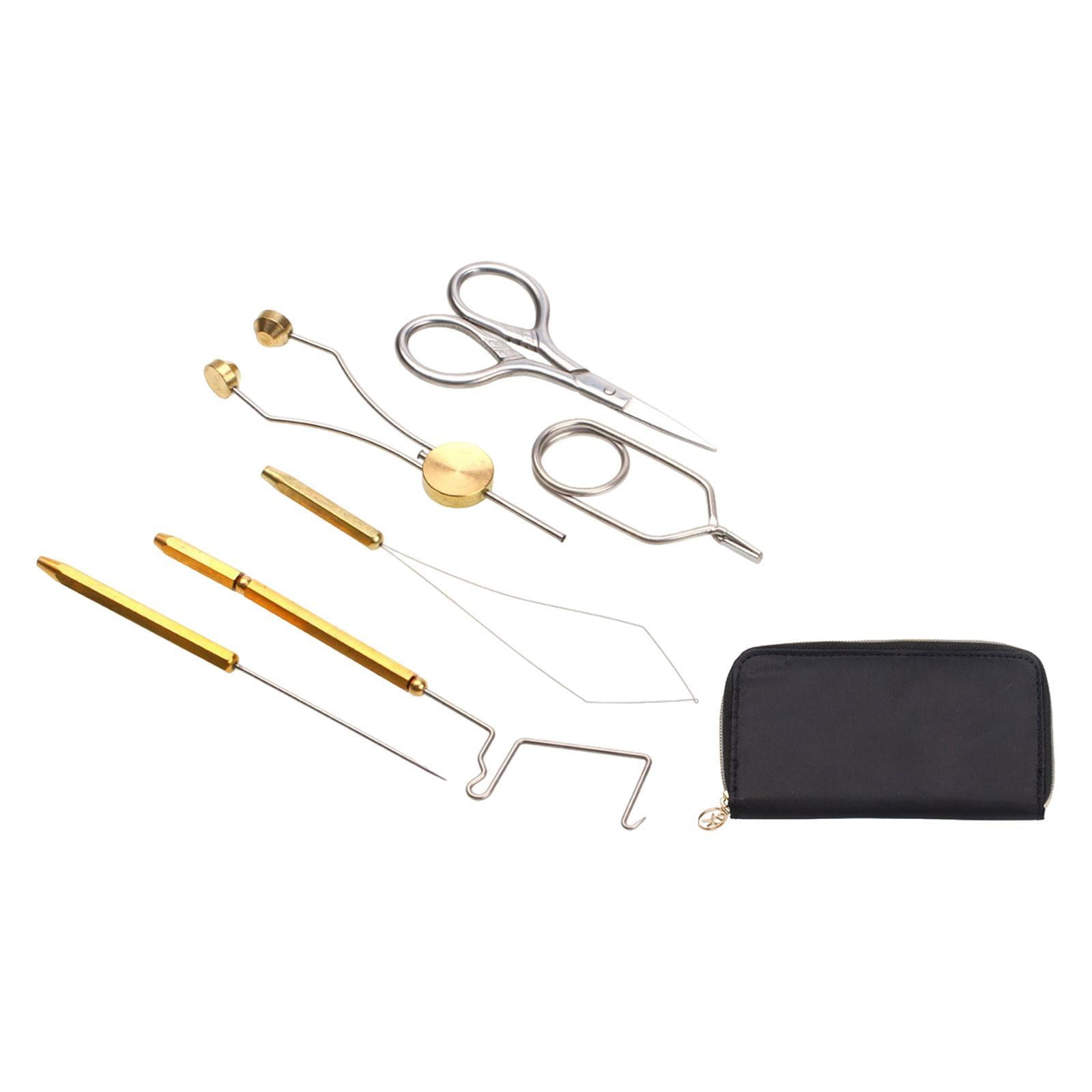 MAGIDEAL 6 Pieces Fly Fishing Tying Tools Kit Accessories Fishing Lures Making Winder