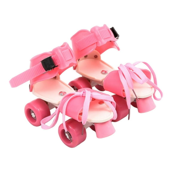 MAGIDEAL Adjustable Roller Skates for Kids Double Row Lightweight Comfortable Rollerskate Pink