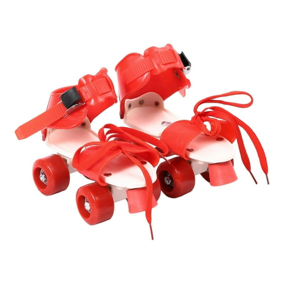 MAGIDEAL Adjustable Roller Skates for Kids Double Row Lightweight Comfortable Rollerskate Red