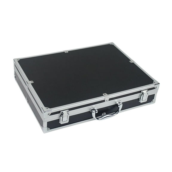 MAGIDEAL Aluminum Alloy Tool Box Carry Case Briefcase with Handle Multipurpose Sturdy Organizer Carrying Suitcase for Warehouse Travel Black
