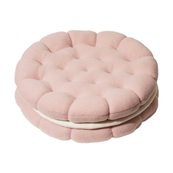 MAGIDEAL Biscuit -shaped pillow, chair bearing, soft modern convenient decorative pillow, pink and white
