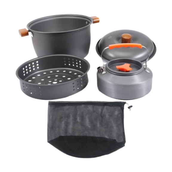 MAGIDEAL Camping Cookware Kit Portable Tableware for Camping Outdoor Sports Traveling with 1.1L Coffee Pot