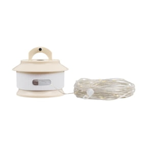 MAGIDEAL Camping String Lights Quick Storage Long Rechargeable for Balcony Patio Yard Beige