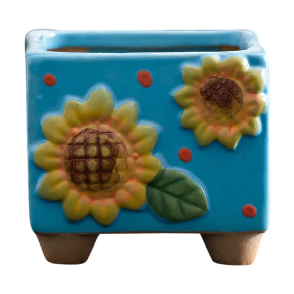 MAGIDEAL Ceramic Planter Creative Flowerpot Ideal Gift Decorative Plant Pot for Blue