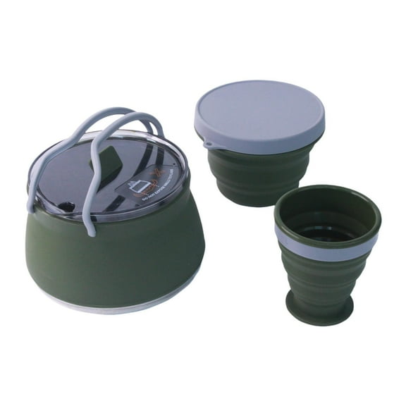 MAGIDEAL Collapsible Camping Kettle Compact Tea Pot for Outdoor Backpacking Traveling Green