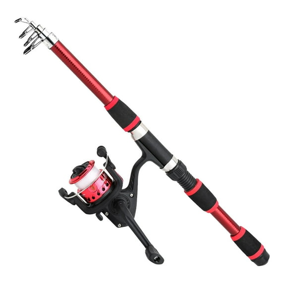 MAGIDEAL Fishing Pole Equipment Kids Fishing Rod and Reel Combo for Outdoor Beginners Red