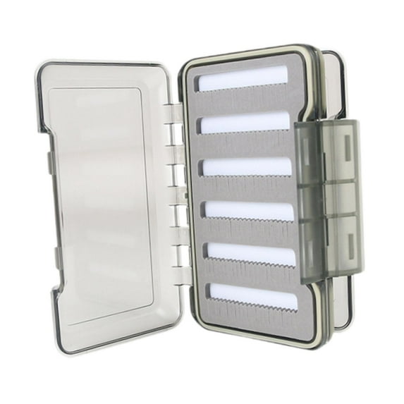 MAGIDEAL Fly Fishing Box Clear s Storage Box for Saltwater Freshwater Lake Type A Gray