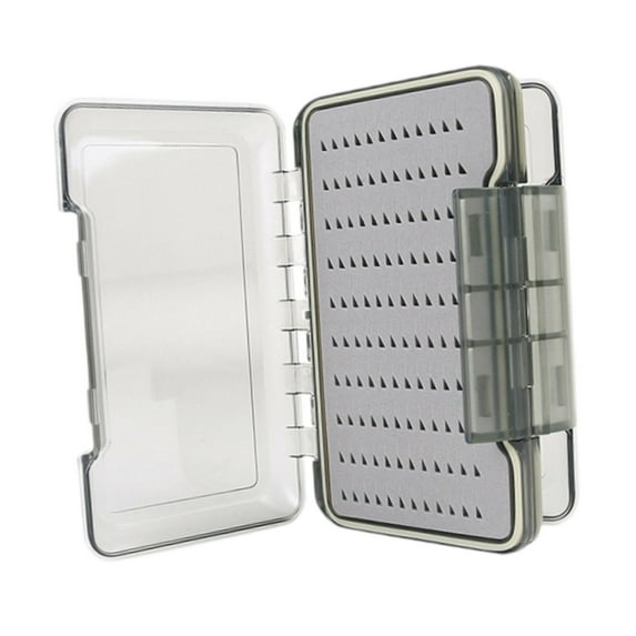 MAGIDEAL Fly Fishing Box Clear s Storage Box for Saltwater Freshwater Lake Type B Gray