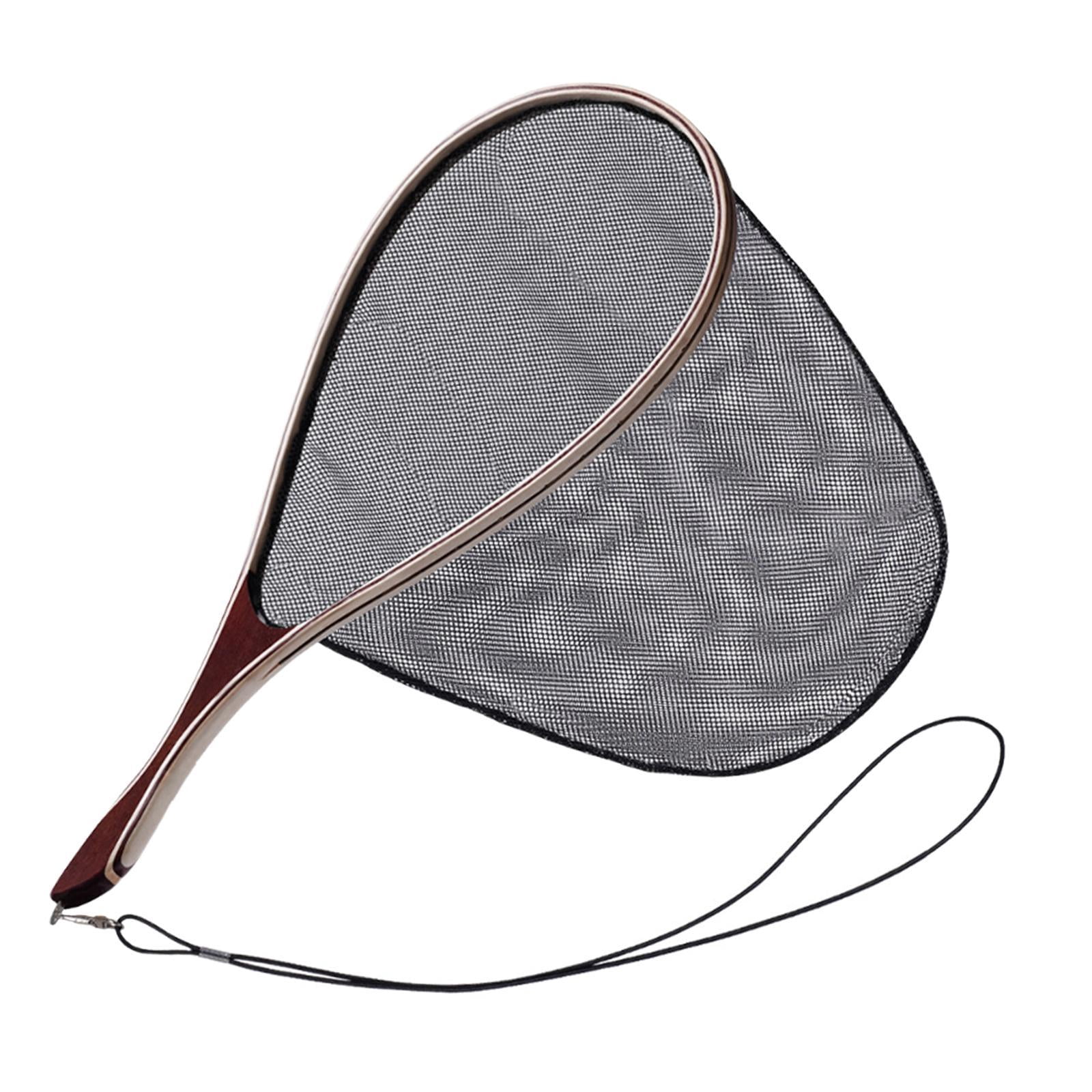 MAGIDEAL Fly Fishing Landing Net Nylon Mesh Adults Fishermen Accessories Portable Fish Net with Lanyard for Saltwater Kayak Freshwater