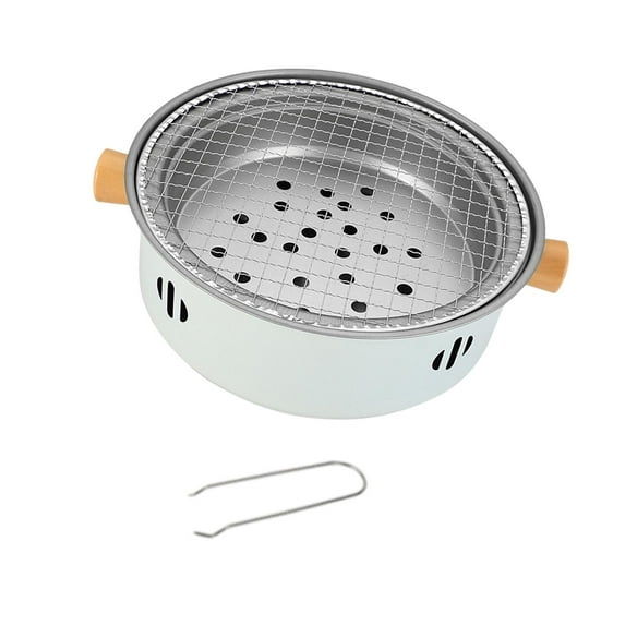 MAGIDEAL Furnace tea table oven with Grill Wood Camp Portable BBQ grill for camping patio white