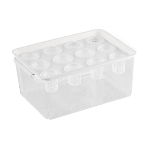 MAGIDEAL Hydroponics Grower Box, Hydroponics System Planting Container 12 Holes Practical Hydroponics System Growing Box for Cultivating, white