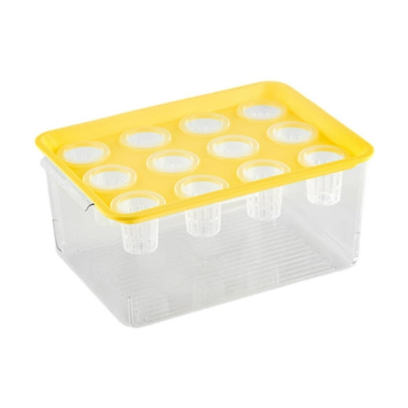 MAGIDEAL Hydroponics Grower Box, Hydroponics System Planting Container 12 Holes Practical Hydroponics System Growing Box for Cultivating, yellow