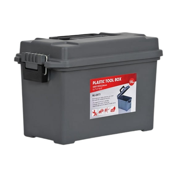 MAGIDEAL Motorcycle Trunk Storage Case Lockable Tapered Design Tool Storage Container 34.8cmx18cmx22.4cm