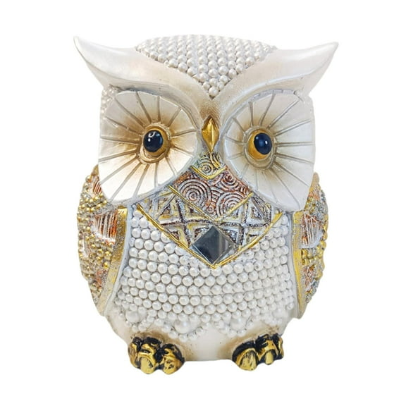 MAGIDEAL Owl Statue Collectable Resin Art Figurine for Walkway Living Room Countertop White